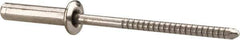 RivetKing - Size 46 Dome Head Stainless Steel Closed End Sealing Blind Rivet - Stainless Steel Mandrel, 0.313" to 3/8" Grip, 1/4" Head Diam, 0.129" to 0.133" Hole Diam, 0.61" Length Under Head, 1/8" Body Diam - First Tool & Supply