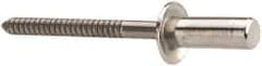 RivetKing - Size 64 Dome Head Stainless Steel Closed End Sealing Blind Rivet - Stainless Steel Mandrel, 0.188" to 1/4" Grip, 3/8" Head Diam, 0.192" to 0.196" Hole Diam, 0.531" Length Under Head, 3/16" Body Diam - First Tool & Supply