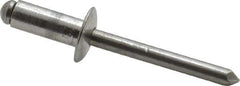 RivetKing - Size 86 Dome Head Aluminum Open End Blind Rivet - Aluminum Mandrel, 0.251" to 3/8" Grip, 1/2" Head Diam, 0.257" to 0.261" Hole Diam, 5/8" Length Under Head, 1/4" Body Diam - First Tool & Supply