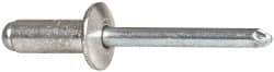 RivetKing - Size 86 Dome Head Aluminum Open End Blind Rivet - Steel Mandrel, 0.251" to 3/8" Grip, 1/2" Head Diam, 0.257" to 0.261" Hole Diam, 5/8" Length Under Head, 1/4" Body Diam - First Tool & Supply