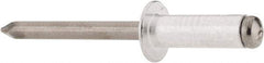 RivetKing - Size 88 Dome Head Aluminum Open End Blind Rivet - Steel Mandrel, 0.376" to 1/2" Grip, 1/2" Head Diam, 0.257" to 0.261" Hole Diam, 3/4" Length Under Head, 1/4" Body Diam - First Tool & Supply