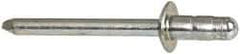 RivetKing - Size 63-64 Dome Head Steel Multi Grip Blind Rivet - Steel Mandrel, 0.156" to 1/4" Grip, 3/8" Head Diam, 0.192" to 0.196" Hole Diam, 0.512" Length Under Head, 3/16" Body Diam - First Tool & Supply