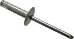 RivetKing - Size 0625 Large Flange Head Aluminum Tri Folding Blind Rivet - Aluminum Mandrel, 0.04" to 0.354" Grip, 0.55" Head Diam, 0.196" to 0.209" Hole Diam, 0.92" Length Under Head, 3/16" Body Diam - First Tool & Supply