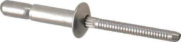 RivetKing - Size 67 Dome Head Stainless Steel Structural with Locking Stem Blind Rivet - Stainless Steel Mandrel, 0.214" to 0.437" Grip, 0.385" Head Diam, 0.194" to 0.204" Hole Diam, 0.572" Length Under Head, 3/16" Body Diam - First Tool & Supply