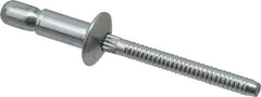 RivetKing - Size 64 Dome Head Steel Structural with Locking Stem Blind Rivet - Steel Mandrel, 0.062" to 0.27" Grip, 0.385" Head Diam, 0.194" to 0.204" Hole Diam, 0.415" Length Under Head, 3/16" Body Diam - First Tool & Supply