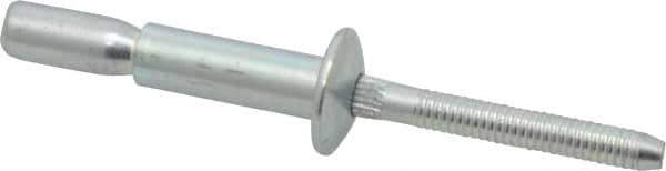 RivetKing - Size 810 Dome Head Steel Structural with Locking Stem Blind Rivet - Steel Mandrel, 0.35" to 5/8" Grip, 0.525" Head Diam, 0.261" to 0.276" Hole Diam, 0.81" Length Under Head, 1/4" Body Diam - First Tool & Supply