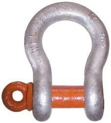 CM - 7/8" Nominal Chain Size, 9.5 Ton Alloy Steel Screw Anchor Shackle - 1.109" Diam, 1" Pin Diam, 1-7/16" Wide Inside Jaw, 2" Inside Width - First Tool & Supply