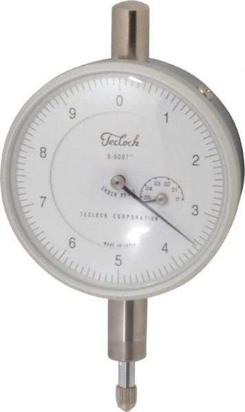 Teclock - 0.05" Range, 0-10 Dial Reading, 0.0001" Graduation Dial Drop Indicator - 2-13/64" Dial, 0.01" Range per Revolution, 0.0002" Accuracy, Revolution Counter - First Tool & Supply