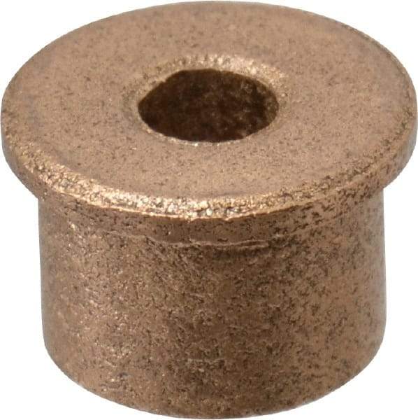 Boston Gear - 1/8" Inside x 5/16" Outside Diam, Oil Impregnated Bronze Sleeve Bearing - 3/8" Flange Outside Diam, 3/64" Flange Thickness, 1/4" OAL - First Tool & Supply