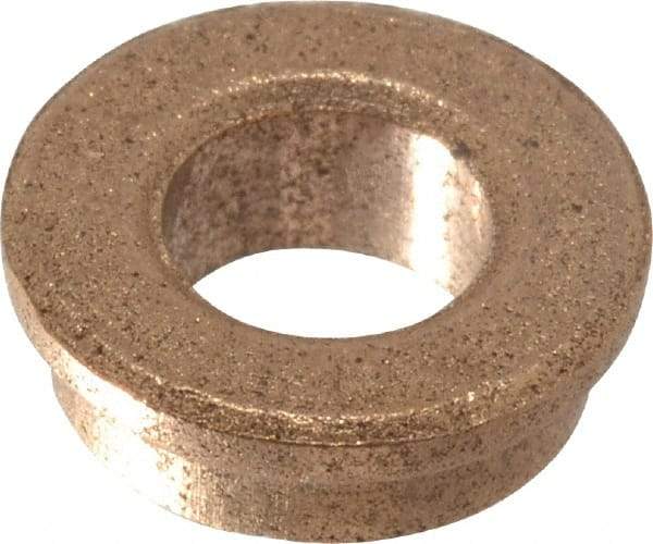 Boston Gear - 3/16" Inside x 5/16" Outside Diam, Oil Impregnated Bronze Sleeve Bearing - 3/8" Flange Outside Diam, 3/64" Flange Thickness, 1/8" OAL - First Tool & Supply