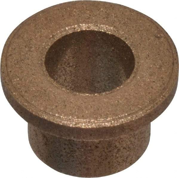 Boston Gear - 5/16" Inside x 7/16" Outside Diam, Oil Impregnated Bronze Sleeve Bearing - 5/8" Flange Outside Diam, 3/32" Flange Thickness, 3/8" OAL - First Tool & Supply