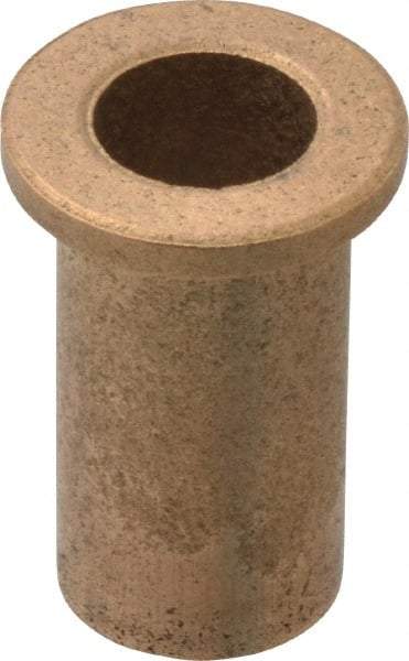 Boston Gear - 3/8" Inside x 1/2" Outside Diam, Oil Impregnated Bronze Sleeve Bearing - 11/16" Flange Outside Diam, 3/32" Flange Thickness, 1" OAL - First Tool & Supply