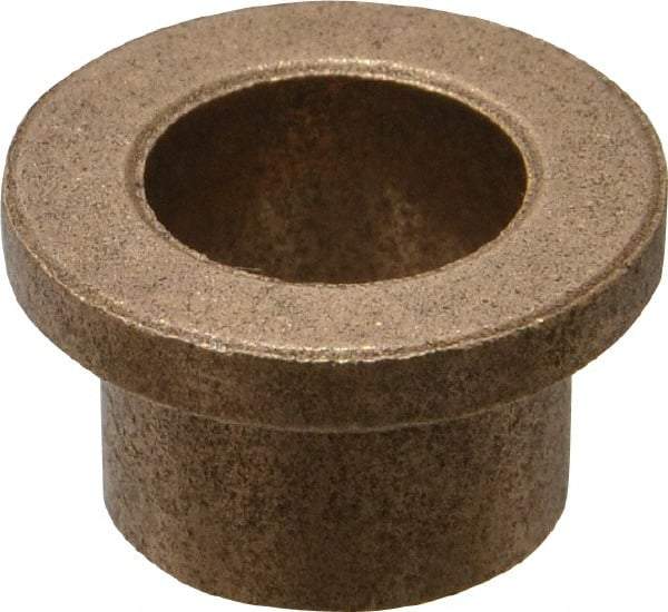 Boston Gear - 1/2" Inside x 5/8" Outside Diam, Oil Impregnated Bronze Sleeve Bearing - 7/8" Flange Outside Diam, 1/8" Flange Thickness, 1/2" OAL - First Tool & Supply