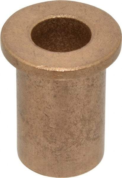 Boston Gear - 1/2" Inside x 3/4" Outside Diam, Oil Impregnated Bronze Sleeve Bearing - 1" Flange Outside Diam, 1/8" Flange Thickness, 1-1/4" OAL - First Tool & Supply