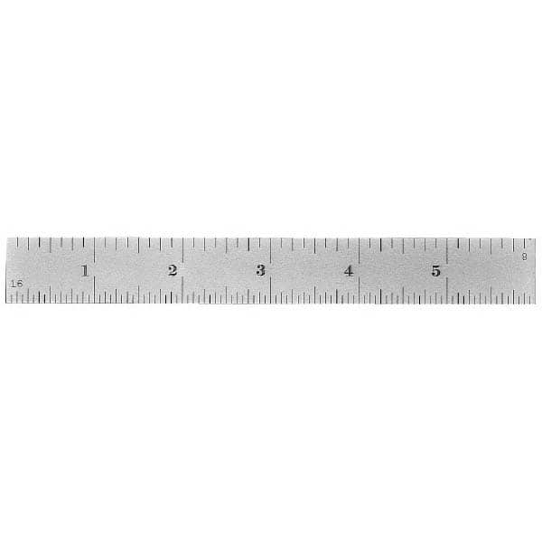 Made in USA - 6" Long, 0.5, 1mm Graduation, Flexible Stainless Steel Rule - First Tool & Supply