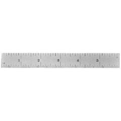 Made in USA - 6" Long, 0.5, 1mm Graduation, Flexible Stainless Steel Rule - First Tool & Supply