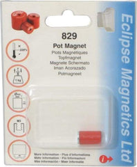 Eclipse - 3/8" Diam, M3 Thread, 1 Lb Average Pull Force, Mild Steel, Alnico Pot Magnets - 220°C Max Operating Temp, 9/16" High, Grade 5 Alnico - First Tool & Supply