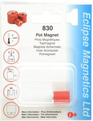 Eclipse - 1/2" Diam, M4 Thread, 2.5 Lb Average Pull Force, Mild Steel, Alnico Pot Magnets - 220°C Max Operating Temp, 5/8" High, Grade 5 Alnico - First Tool & Supply