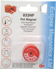 Eclipse - 1-1/16" Diam, 10-32 Thread, 9 Lb Average Pull Force, Mild Steel, Alnico Pot Magnets - 220°C Max Operating Temp, 1" High, Grade 5 Alnico - First Tool & Supply