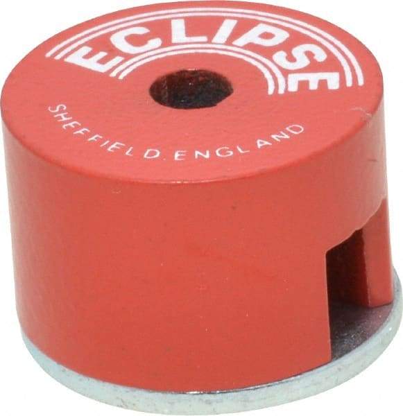 Eclipse - 1" Diam, 3/16" Hole Diam, 3.4 kg Max Pull Force Alnico Button Magnet - 5/8" High, 11/32" Gap Width, Grade 5 Alnico - First Tool & Supply