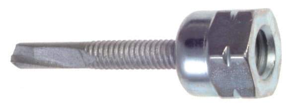 Buildex - 3/8" Zinc-Plated Steel Vertical (End Drilled) Mount Threaded Rod Anchor - 5/8" Diam x 1-1/2" Long, 3,125 Lb Ultimate Pullout, For Use with Steel - First Tool & Supply