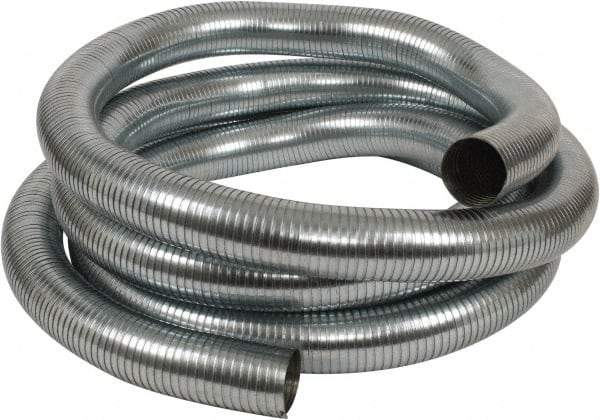 Kuriyama of America - 3" ID x 3-1/8" OD, -60 to 750°F, Galvanized Steel Unlined Flexible Metal Duct Hose - 0.01 to 0.012 Gage Thickness, 20" Bend Radius, 25' Long - First Tool & Supply