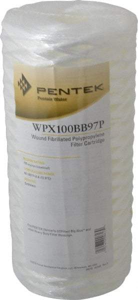 Pentair - 4-1/2" OD, 100µ, Fibrillated Polypropylene String-Wound Cartridge Filter - 9-7/8" Long, Reduces Sediments - First Tool & Supply