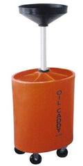 Made in USA - 30 Gal Oil Lift Drain Container with Casters - Orange, Drain Tub - First Tool & Supply