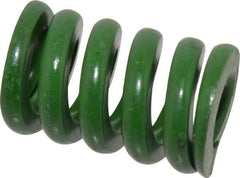 Associated Spring Raymond - 1" Hole Diam, 1/2" Rod Diam, 1-1/2" Free Length, Green Die Spring - 600 Lb Max Deflection, 0.38" Max Deflection, Extra Heavy Duty, Chromium Alloy Steel - First Tool & Supply