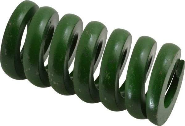 Associated Spring Raymond - 1-1/2" Hole Diam, 3/4" Rod Diam, 3" Free Length, Green Die Spring - 1734 Lb Max Deflection, 0.75" Max Deflection, Extra Heavy Duty, Chromium Alloy Steel - First Tool & Supply