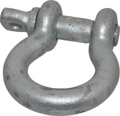 Made in USA - 7/8" Nominal Chain Size, 6.5 Ton Carbon Steel Screw Anchor Shackle - 7/8" Diam, 1" Pin Diam, 3-1/8" High x 1-7/16" Wide Inside Jaw, 2-1/16" Inside Width, 2" Max Body Thickness - First Tool & Supply