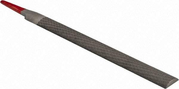 Simonds File - 6" Long, Second Cut, Half Round American-Pattern File - Double Cut, Tang - First Tool & Supply