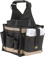 CLC - 25 Pocket Black & Khaki Polyester Tool Tote - 8" Wide x 8" Deep x 17" High - First Tool & Supply