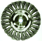 15" - Diameter Standard Twist Knot Wire Wheel; .016" Steel Fill; 1-1/4" Arbor Hole - First Tool & Supply