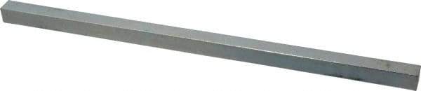 Made in USA - 12" Long x 1/2" High x 1/2" Wide, Zinc-Plated Undersized Key Stock - C1018 Steel - First Tool & Supply