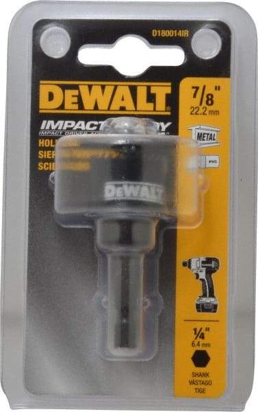 DeWALT - 7/8" Diam, 5/8" Cutting Depth, Hole Saw - Bi-Metal Saw, Toothed Edge - First Tool & Supply