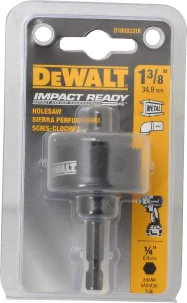 DeWALT - 1-3/8" Diam, 5/8" Cutting Depth, Hole Saw - Bi-Metal Saw, Toothed Edge - First Tool & Supply