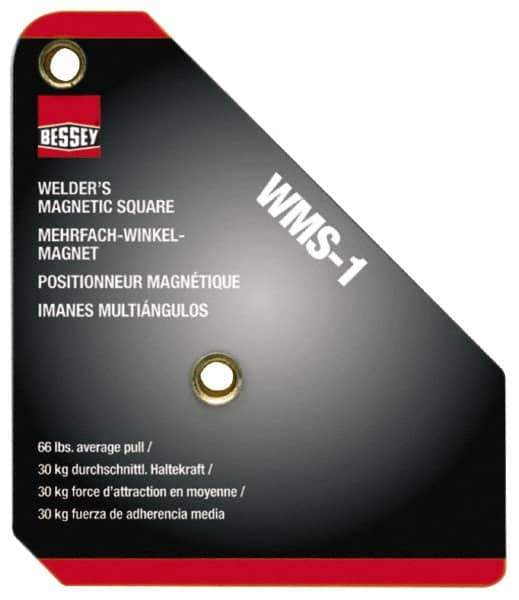 Bessey - 3-3/4" Wide x 3/4" Deep x 4-3/8" High Magnetic Welding & Fabrication Square - 66 Lb Average Pull Force - First Tool & Supply