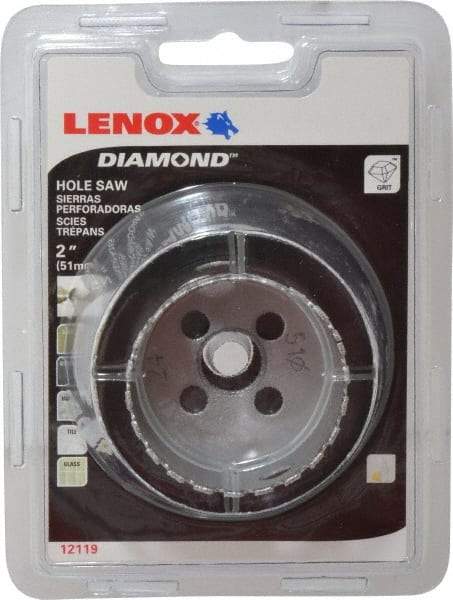 Lenox - 2" Diam, 1-5/8" Cutting Depth, Hole Saw - Diamond Grit Saw, Continuous Edge - First Tool & Supply