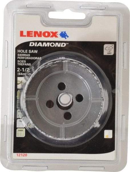 Lenox - 2-1/2" Diam, 1-5/8" Cutting Depth, Hole Saw - Diamond Grit Saw, Continuous Edge - First Tool & Supply