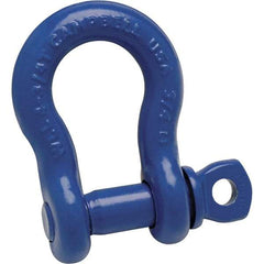 Campbell - 1" Nominal Chain Size, 8.5 Ton Carbon Steel Screw Anchor Shackle - 1-1/8" Pin Diam, 1-11/16" Wide Inside Jaw, 2-1/2" Inside Width, 2-3/8" Max Body Thickness - First Tool & Supply