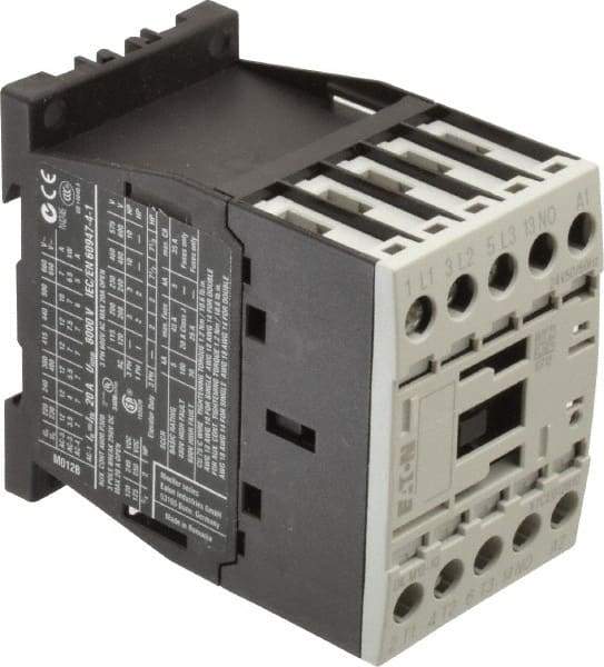 Eaton Cutler-Hammer - 3 Pole, 24 Coil VAC, 20 Amp, Nonreversible Open Enclosure IEC Contactor - 1 Phase hp: 1 at 115 V, 2 at 200 V, 2 at 230 V, 3 Phase hp: 10 at 460 V, 10 at 575 V, 3 at 200 V, 3 at 230 V, 12 Amp Inductive Load Rating Listed - First Tool & Supply