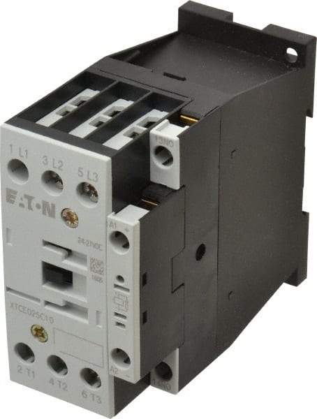 Eaton Cutler-Hammer - 3 Pole, 24 to 27 Coil VDC, 40 Amp, Nonreversible Open Enclosure IEC Contactor - 1 Phase hp: 2 at 115 V, 3 at 200 V, 5 at 230 V, 3 Phase hp: 10 at 230 V, 15 at 460 V, 20 at 575 V, 7.5 at 200 V, 25 Amp Inductive Load Rating Listed - First Tool & Supply