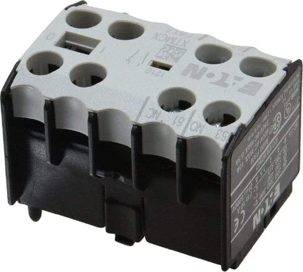 Eaton Cutler-Hammer - 6 to 9 Amp, Contactor Front Mount Auxiliary Contact - For Use with Miniature Contactor and XTRM Miniature Control Relay - First Tool & Supply