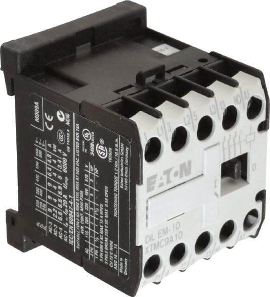 Eaton Cutler-Hammer - 3 Pole, 208 Coil VAC at 60 Hz, Nonreversible Open Enclosure IEC Contactor - 1 Phase hp: 0.5 at 115 V, 1 at 200 V, 1.5 at 230 V, 3 Phase hp: 2 at 200 V, 3 at 230 V, 5 at 460 V, 5 at 575 V, 8.80 Amp Inductive Load Rating Listed - First Tool & Supply