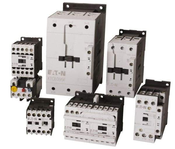 Eaton Cutler-Hammer - 3 Pole, 24 to 27 Coil VDC, 80 Amp, Nonreversible Open Enclosure IEC Contactor - 1 Phase hp: 10 at 230 V, 3 at 115 V, 7.5 at 200 V, 3 Phase hp: 15 at 200 V, 20 at 230 V, 40 at 460 V, 50 at 575 V, 50 Amp Inductive Load Rating Listed - First Tool & Supply