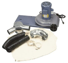 Baldor - 115 Volt Pedestal Mount Dust Collector - 1" Deep x 7" High, 3" Connection Diam, 440 CFM Air Flow - First Tool & Supply