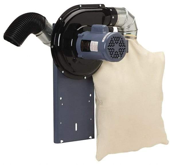 Baldor - 115 Volt Pedestal Mount Dust Collector - 2" Deep x 12" High, 5" Connection Diam, 440 CFM Air Flow - First Tool & Supply