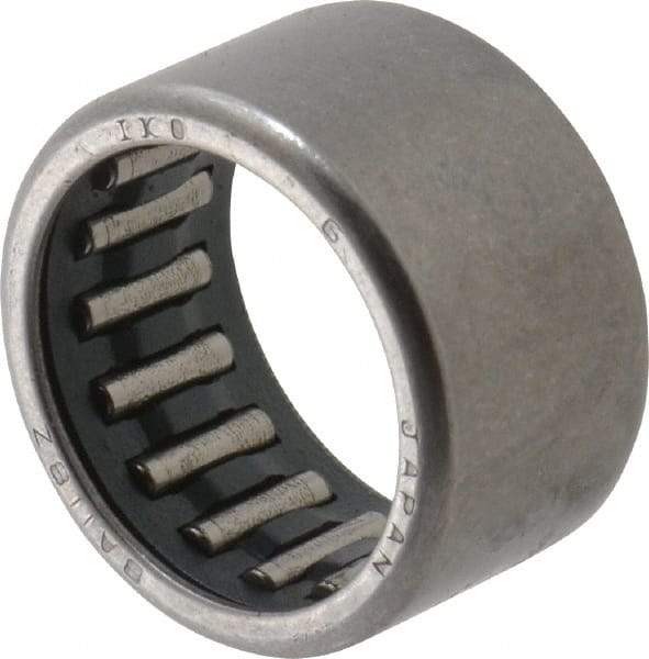 IKO - 11/16" Bore Diam, 1,930 Lb. Dynamic Capacity, 11/16 x 7/8 x 1/2", Caged, Open End, Shell Needle Roller Bearing - 7/8" Outside Diam, 1/2" Wide - First Tool & Supply