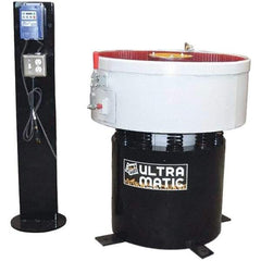 Made in USA - 2 hp, Wet/Dry Operation Vibratory Tumbler - Adjustable Amplitude, Flow Through Drain - First Tool & Supply